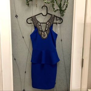 Peplum Cobalt Body-con Drsss